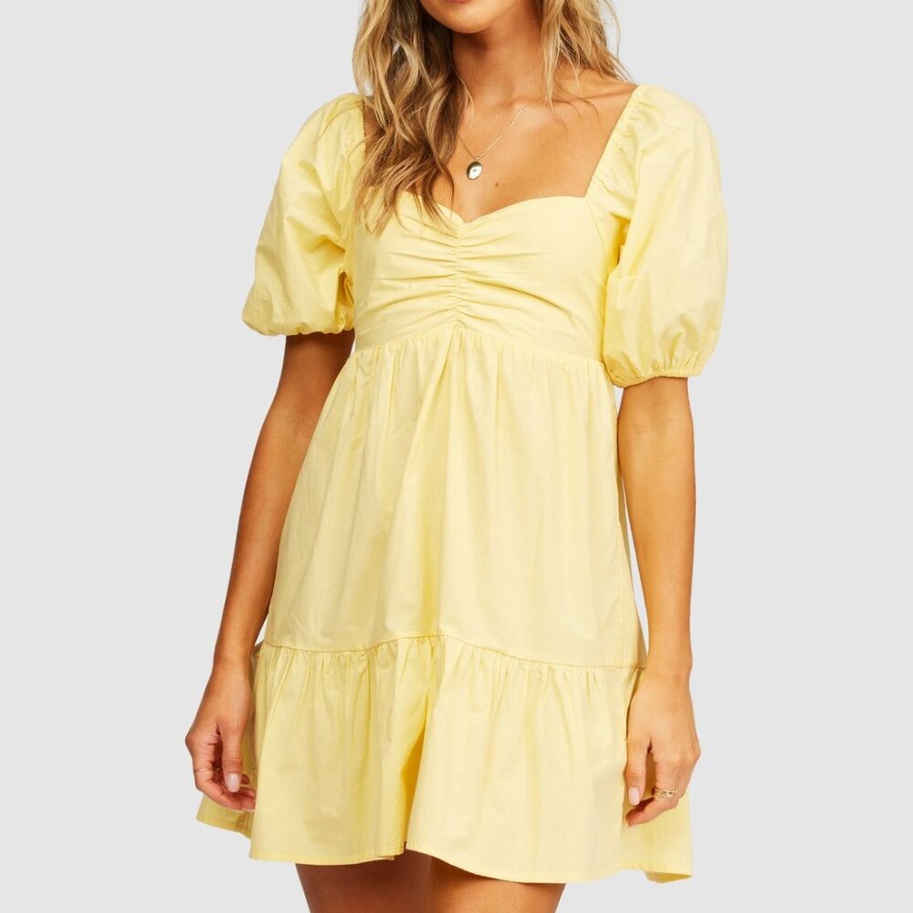 Like NEW Billabong Be Mine Babydoll Dress in Stay Golden Color Sz L ☀️ - Picture 2 of 5